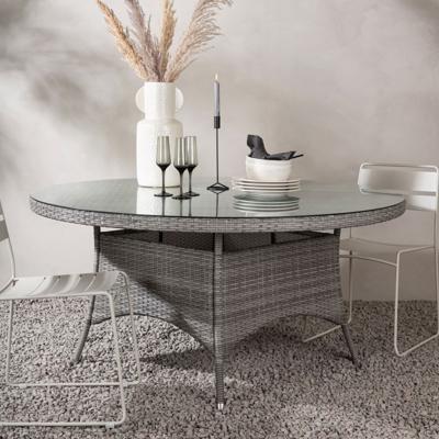 Nohr Ronde Tuintafel 'Camron' Wicker, 150cm, kleur Grijs