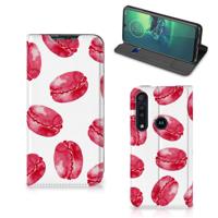 Motorola G8 Plus | Flip Style Cover | Pink Macarons