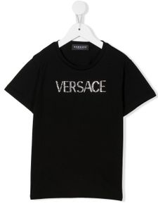 Versace Kids t-shirt à logo strassé - Noir