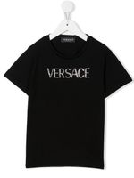 Versace Kids t-shirt à logo strassé - Noir