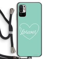 Forever heart pastel: Xiaomi Redmi Note 10 5G Transparant Hoesje met koord