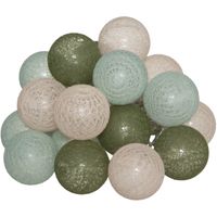 Lichtslinger/lichtsnoer met 20 decoratieve verlichte balletjes - multi kleur mix - 435 cm - stekker Lichtslinger/lichtsnoer met 20 decoratieve verlichte balletjes - multi kleur mix - 435 cm - stekker