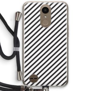 Strepen zwart-wit: LG K10 (2017) Transparant Hoesje met koord