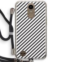 Strepen zwart-wit: LG K10 (2017) Transparant Hoesje met koord