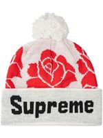 Supreme bonnet Rose en maille - Blanc