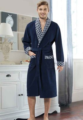 Luxe kamerjas heren blauw-l