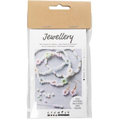 Creativ Company Mini hobbyset sieraden, elastische armband, oorbel, 1 doos