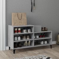 Schoenenkast 102x36x60 cm bewerkt hout sonoma grijs