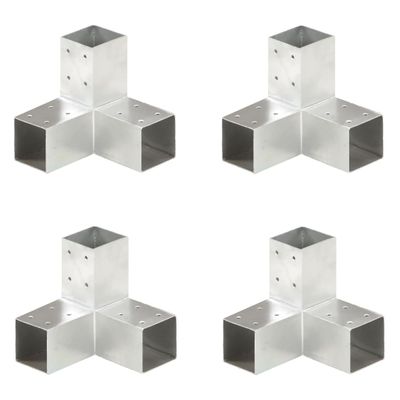 VidaXL Paalverbindingen 4 st y-vorm 71x71 mm gegalvaniseerd metaal