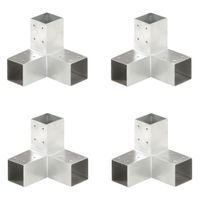 VidaXL Paalverbindingen 4 st y-vorm 71x71 mm gegalvaniseerd metaal