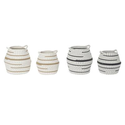 Mandenset DKD Home Decor 40 x 40 x 40 cm Jute Boho (2 Stuks)