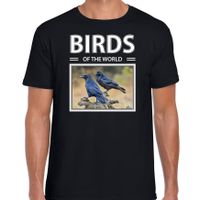 Raven t-shirt met dieren foto birds of the world zwart voor heren