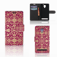 Wallet Case Lenovo C2 Power Barok Pink - thumbnail