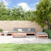 5-delige Loungeset met kussens massief douglashout