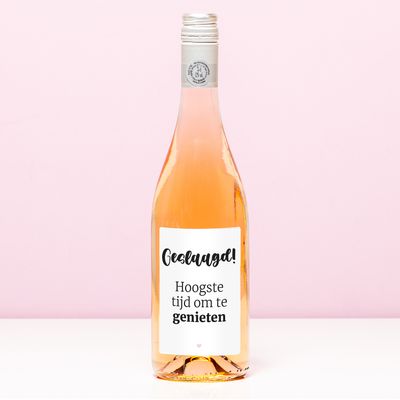 Wijnfles Geslaagd Tijd Om Te Genieten - Rosé (Blush Rosé)