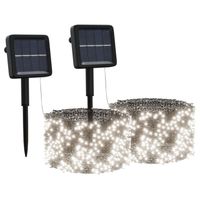 The Living Store Solarlichtslinger - Kerstslinger - 400 LEDs - Koudwit - 8 Lichteffecten