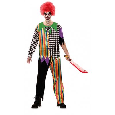 Killer Clown Kostuum Regenboog Man