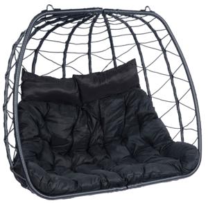 Hangstoel 1-2 Persoons Egg Duo Black - Zwart - 200 kg - Tropilex