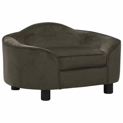 Hondenbank 67x47x36 cm pluche donkergrijs