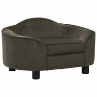 Hondenbank 67x47x36 cm pluche donkergrijs
