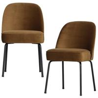 BePureHome Vogue Eetkamerstoelen - Fluweel - Honinggeel - Set van 2 - thumbnail