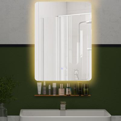 Badkamer Wandspiegel 3-Kleuren Achtergrondverlichting Traploos Dimmend Automatisch Ontwasemend HD Reflectie