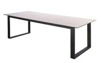 Teeburu table 240x100cm. alu black/travertin - Yoi
