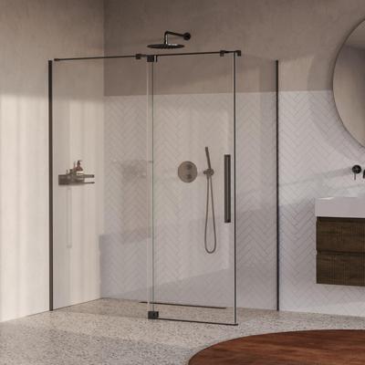 BRAUER Stellar Douchecabine - 160x90x200cm - draaideur - glascoating - omkeerbaar - helder glas - geborsteld gunmetal PVD GS-SRC1H16090200GM