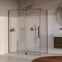 BRAUER Stellar Douchecabine - 160x90x200cm - draaideur - glascoating - omkeerbaar - helder glas - geborsteld gunmetal PVD GS-SRC1H16090200GM