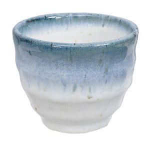 Handgemaakt Kopje Wit en Blauw - 8.5 x 6.9 cm