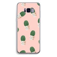 Cactusprint roze: Samsung Galaxy S8 Plus Transparant Hoesje