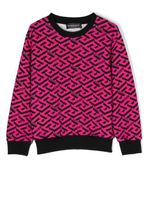 Versace Kids sweat en coton à imprimé Greca - Rose - thumbnail