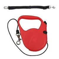 Honden/dieren auto riem - polyester - incl. uitlaat riem - rood - 3 meter