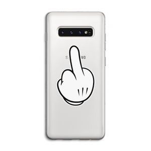 Middle finger white: Samsung Galaxy S10 4G Transparant Hoesje