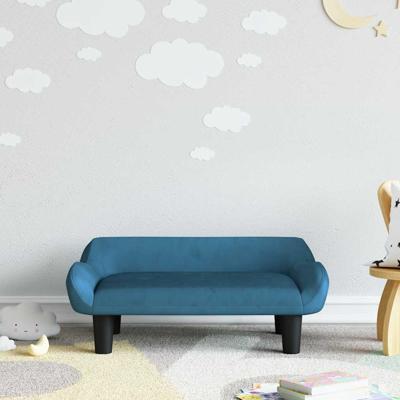 Kinderbank 70x40x24 cm fluweel blauw