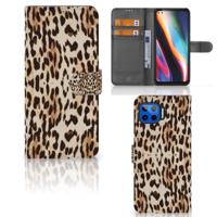 Motorola Moto G 5G Plus | Telefoonhoesje | Met pasjeshouder | Leopard