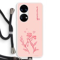 Giving Flowers: Huawei P50 Transparant Hoesje met koord Giving Flowers: Huawei P50 Transparant Hoesje met koord