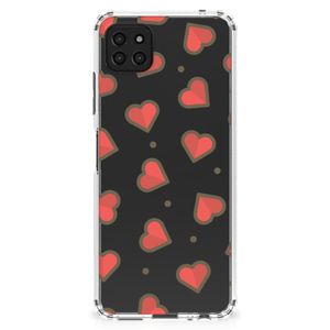 Samsung Galaxy A22 5G Doorzichtige Silicone Hoesje Hearts