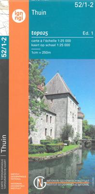Wandelkaart - Topografische kaart 52/1-2 Topo25 Thuin | NGI - Nationaal Geografisch Instituut