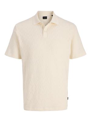 Jack & Jones Jprblatrenton Ss Jacquard Polo Poloshirts 4951266 Cloud Dancer