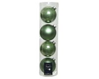 kerstbal glas d10cm s.groen 4st - Decoris - thumbnail