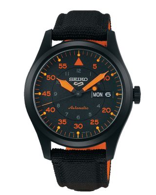 Seiko SRPH33K1 Seiko 5 Sports Horloge Automaat staal-nylon zwart
