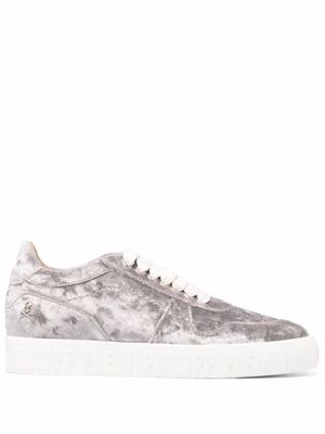 Philipp Plein baskets Hurricane en velours - Gris