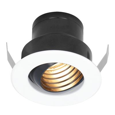 Medina Mini LED Inbouwspot - 12 Volt 3 Watt 150 lumen - 2700K warm wit - Dimbaar - Kantelbaar - Verzonken - Plat 35mm - IP44 waterdicht - Wit