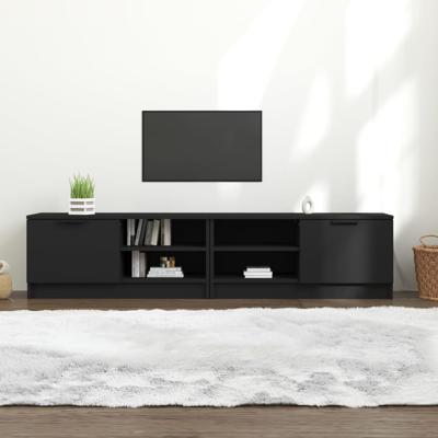 Tv-meubels 2 st 80x35x36,5 cm bewerkt hout zwart