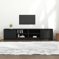 Tv-meubels 2 st 80x35x36,5 cm bewerkt hout zwart