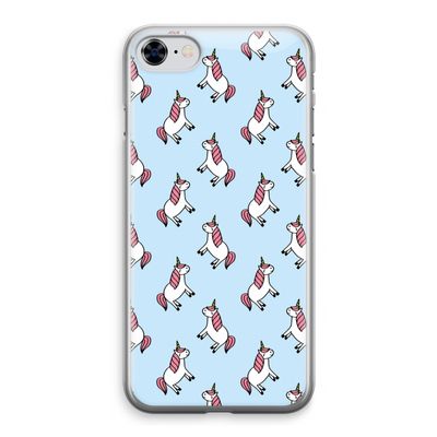 Eenhoorns overal: iPhone 8 Transparant Hoesje