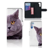 OPPO A91 | Reno3 | Telefoonhoesje | Met pasjeshouder | Kat