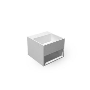 Wastafel EH Design Fondo 325x325x250 mm Cube Solid Surface Mat Wit