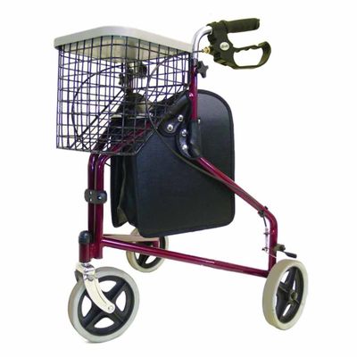 Driewiel Rollator Tri Walker (6,2 kg) | Binnen rollator | 3 wiel rollator | Met dienblad en mand | Max. gebruikersgewicht 130 kg | Drive medical